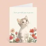 250 Tarjetas "Eres un gato perfecto": tarjeta de felicitación hecha a mano para animar a los amantes de los gatos