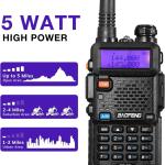 BAOFENG GT-5R Walkie Talkie, Radio Bidireccional UHF VHF con 144-146/430-440MHz